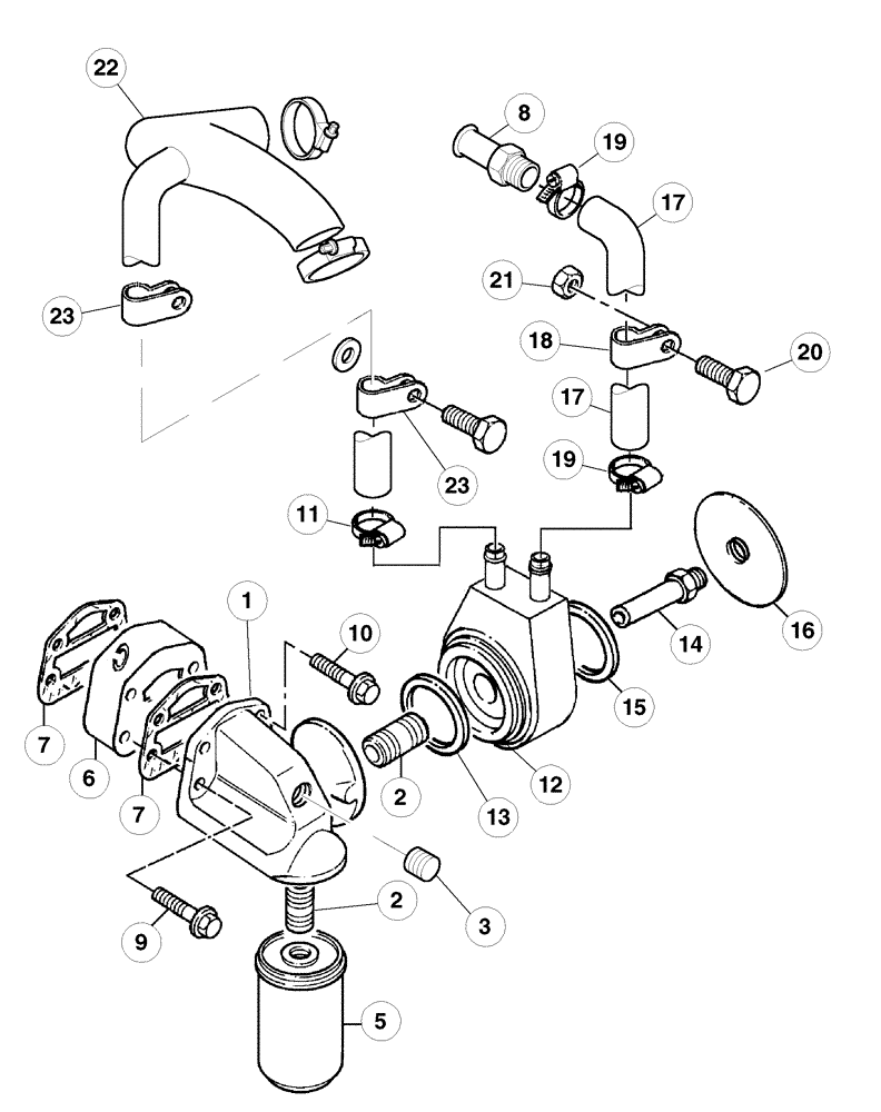 Схема запчастей Case IH CX60 - (02-32) - OIL FILTER AND COOLER (02) - ENGINE