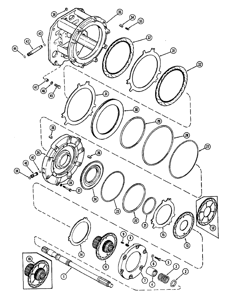 Схема запчастей Case IH 1370 - (108) - CLUTCH, (C-1) AND (C-4) CLUTCHES (06) - POWER TRAIN