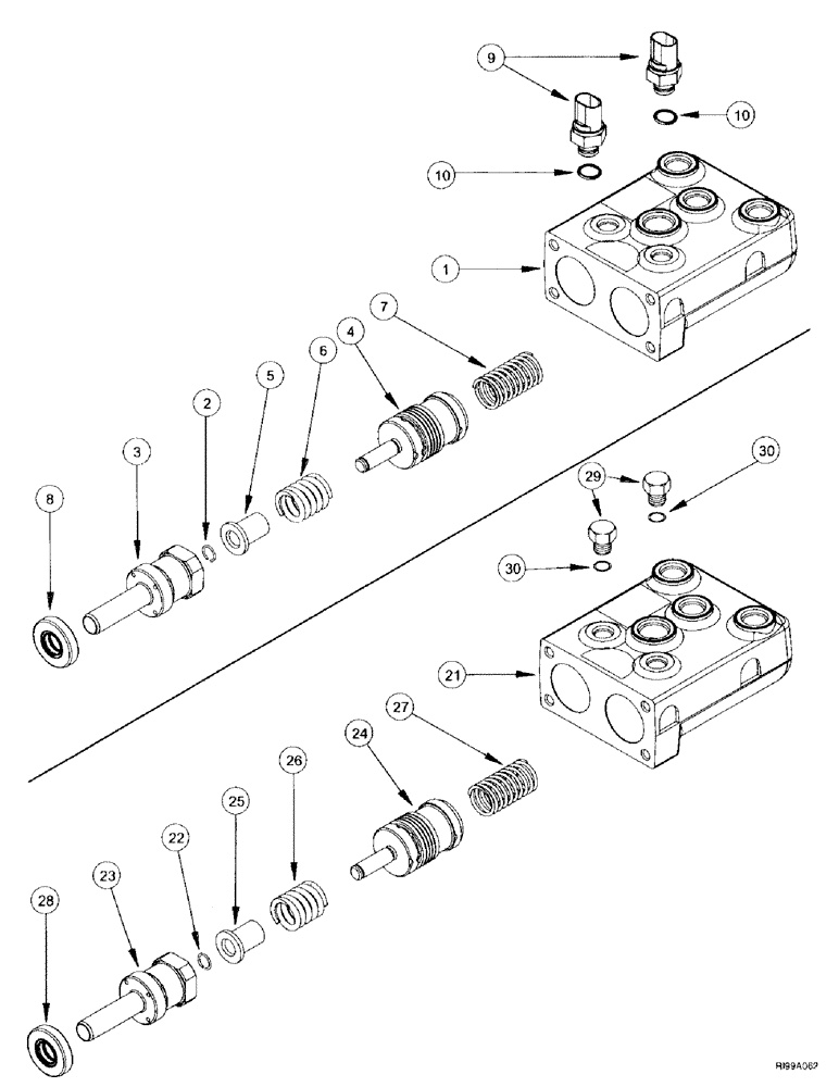 Схема запчастей Case IH MX240 - (7-008) - CONTROL VALVE, MASTER BRAKE, N.A. ONLY / EUROPE ONLY (07) - BRAKES