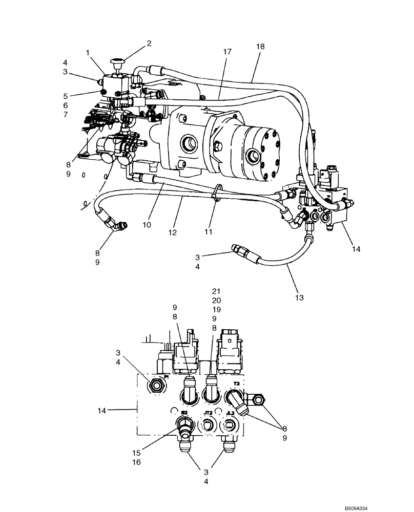 Схема запчастей Case IH 440CT - (06-22) - HYDROSTATICS - MULTI VALVE (440 WITH PILOT CONTROL) (06) - POWER TRAIN