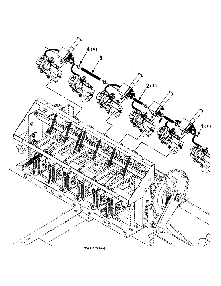 Схема запчастей Case IH 8590 - (6-32) - KNOTTER LUBE ASSEMBLY, CENTRALIZED, INCLUDES PAGES 6-34 THRU 6-38 (14) - BALE CHAMBER