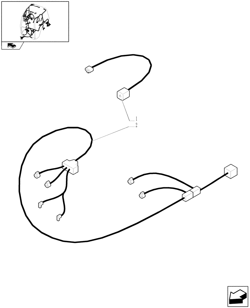 Схема запчастей Case IH PUMA 165 - (1.75.4/07) - (VAR.212-463) FRONT AXLE WITH ACTIVE SUSPENSIONS - HARNESS (06) - ELECTRICAL SYSTEMS