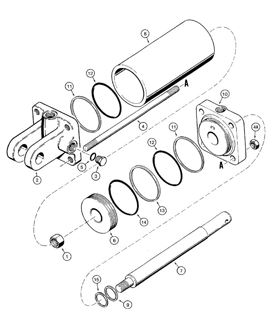 Схема запчастей Case IH 485 - (8-08) - WING FOLDING CYLINDER, 1282325C91, TIE ROD TYPE (08) - HYDRAULICS