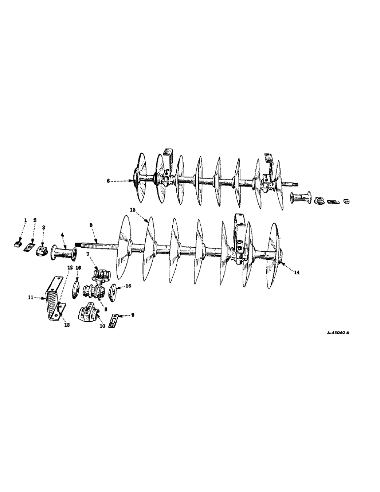 Схема запчастей Case IH 37 - (D-04) - FRONT AND REAR GANGS, 1955 TO 1961 