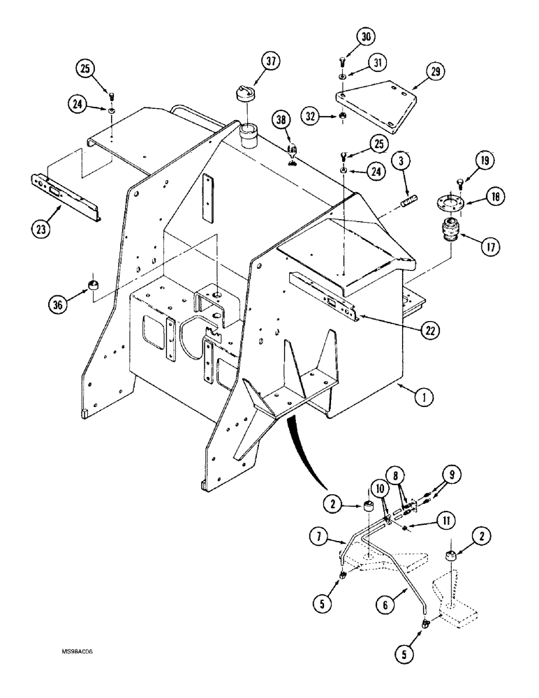 Схема запчастей Case IH 9310 - (9-028) - REAR FRAME (09) - CHASSIS/ATTACHMENTS