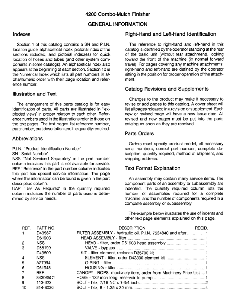 Схема запчастей Case IH 4200 - (1-04) - GENERAL INFORMATION (00) - PICTORIAL INDEX