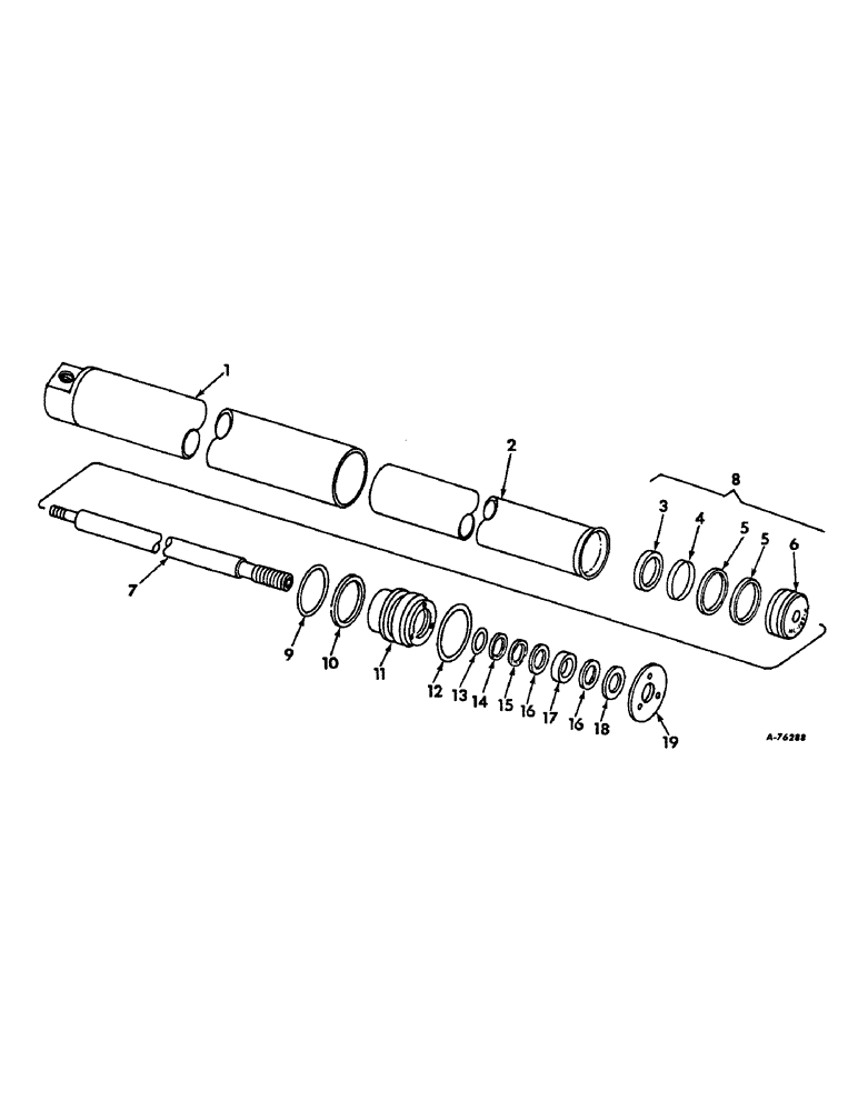 Схема запчастей Case IH 315 - (F-29) - HYDRAULICS SYSTEM, STEERING CYLINDER, OPTIONAL FOR 397689R91 CYLINDER (07) - HYDRAULIC SYSTEM