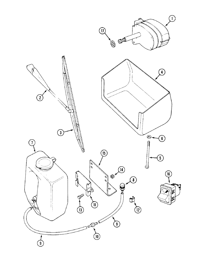 Схема запчастей Case IH 1394 - (4-098) - WINDSHIELD WIPER AND WASHER, TRACTORS WITH CAB (04) - ELECTRICAL SYSTEMS