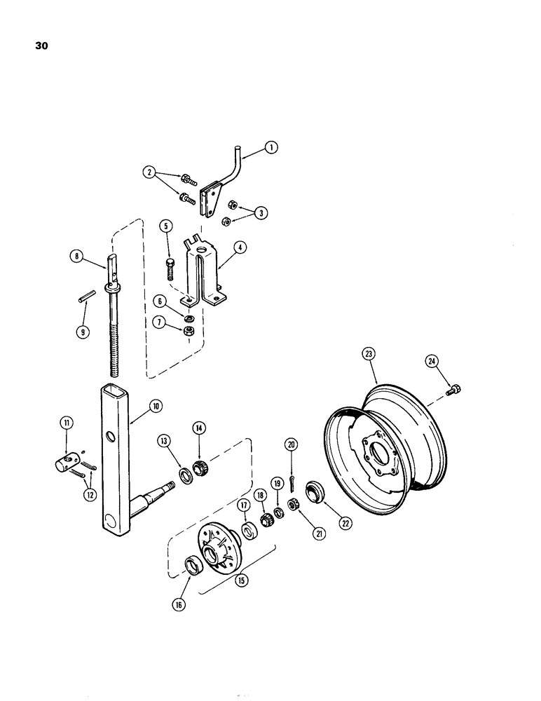 Схема запчастей Case IH 8300-SERIES - (30) - GAUGE WHEEL AND AXLE, REAR 