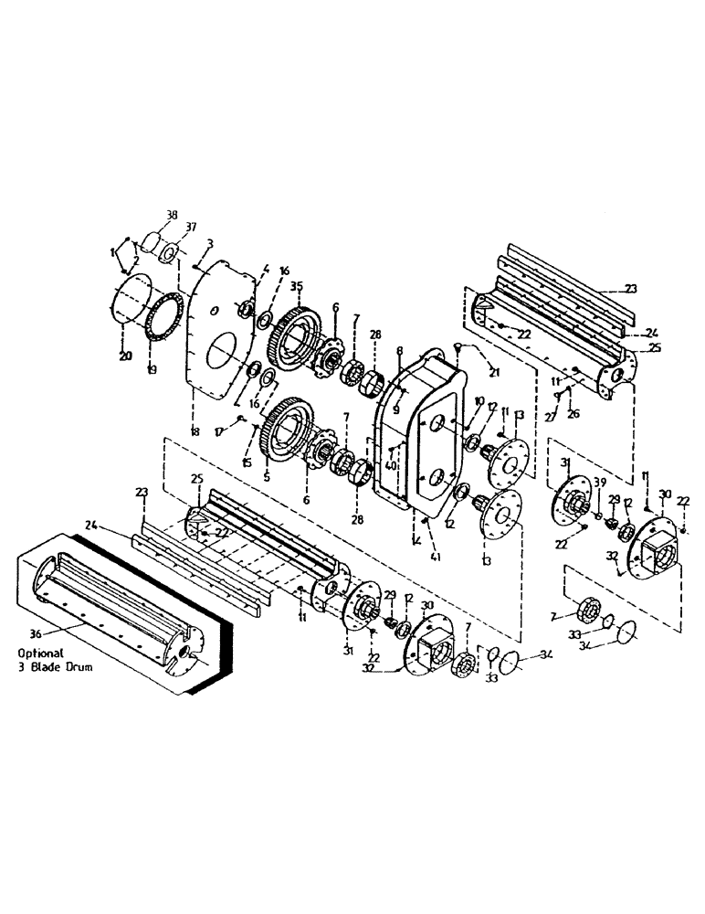 Схема запчастей Case IH 7000 - (A02-75) - ROTARY CHOPPER AND GEARBOX Mainframe & Functioning Components