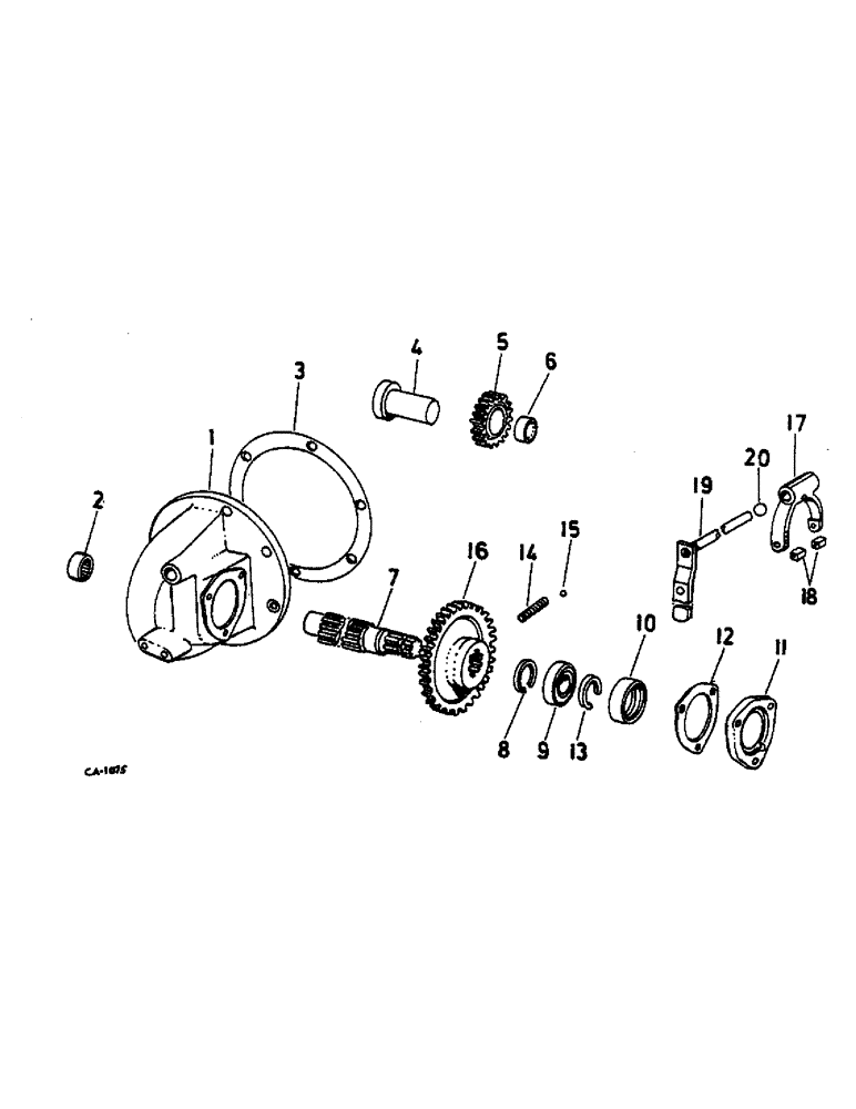 Схема запчастей Case IH 574 - (07-054) - SIDE DRIVE POWER TAKE OFF, TRACTORS W/DUAL SPEED, IPTO (04) - Drive Train