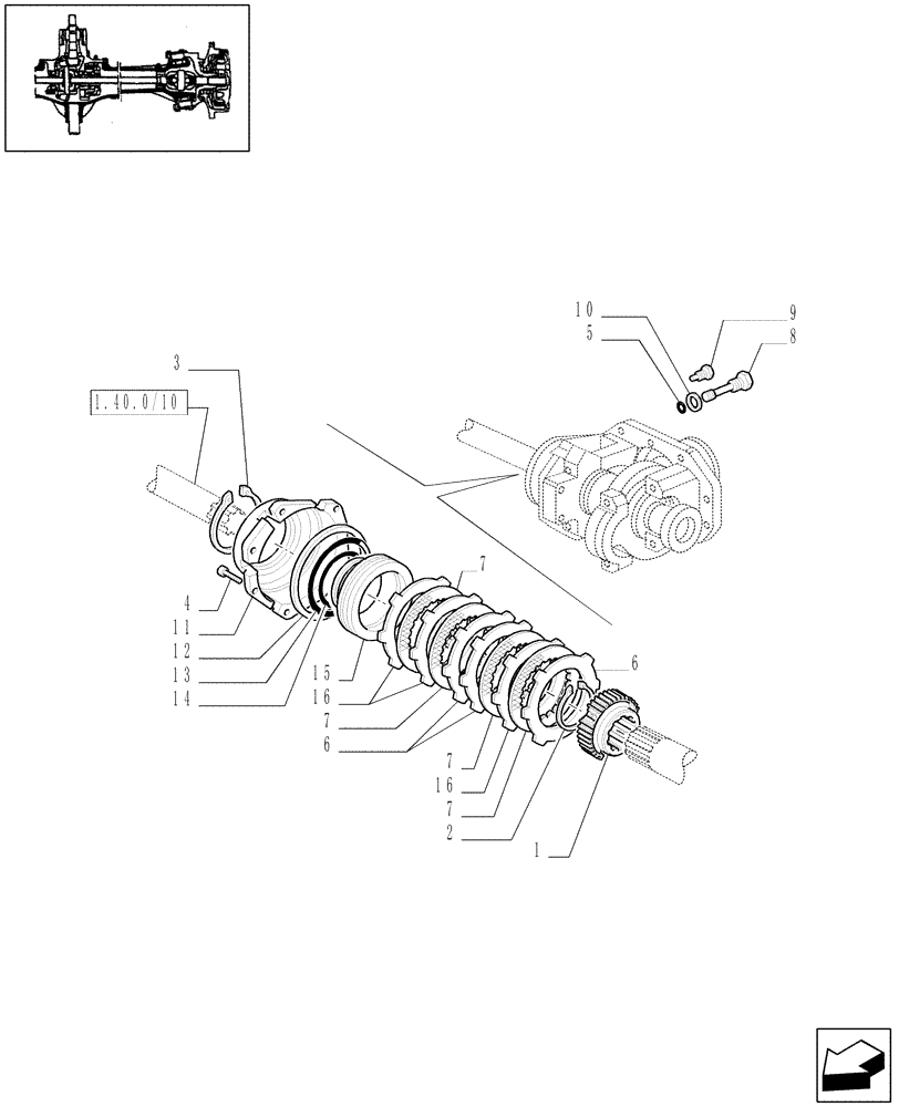 Схема запчастей Case IH JX95 - (1.40.4/09) - (VAR.540) CLASS 2 FRONT AXLE WITH 2ND STEERING CYLYNDER (4OKHPH) - FRONT BRAKE - DISCS (04) - FRONT AXLE & STEERING