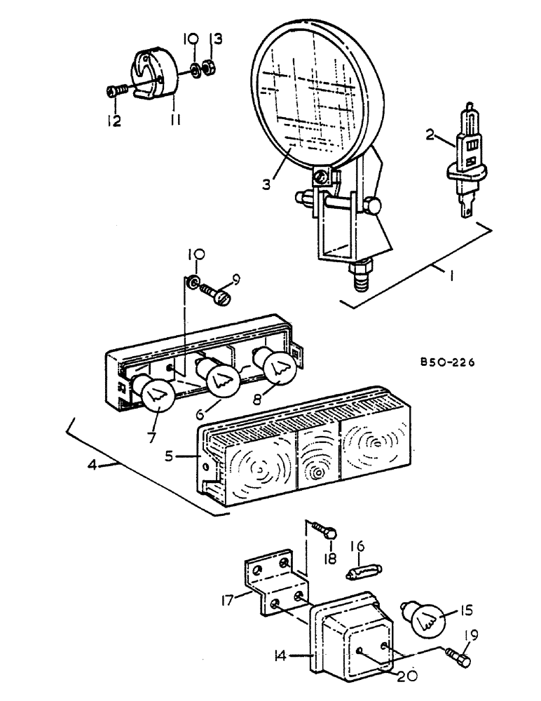 Схема запчастей Case IH 268 - (08-062) - LIGHTS, DE-LUXE CAB (06) - ELECTRICAL