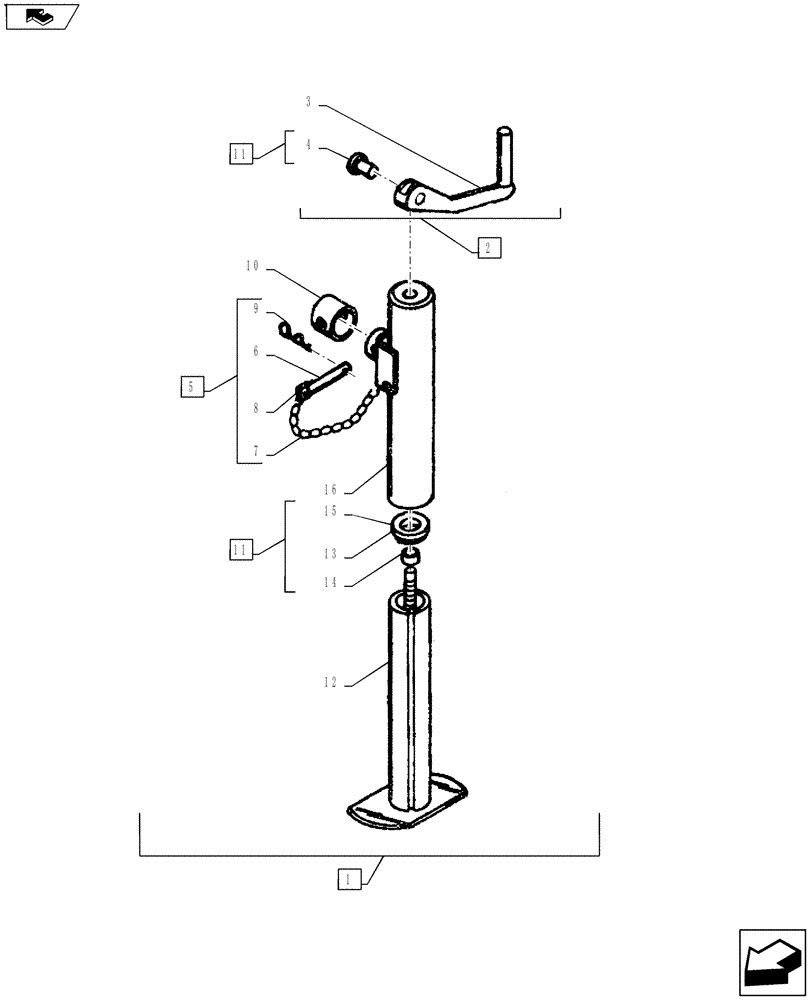 Схема запчастей Case IH TURBO-TIGER - (39.110.01) - JACK ASSEMBLY (39) - FRAMES AND BALLASTING