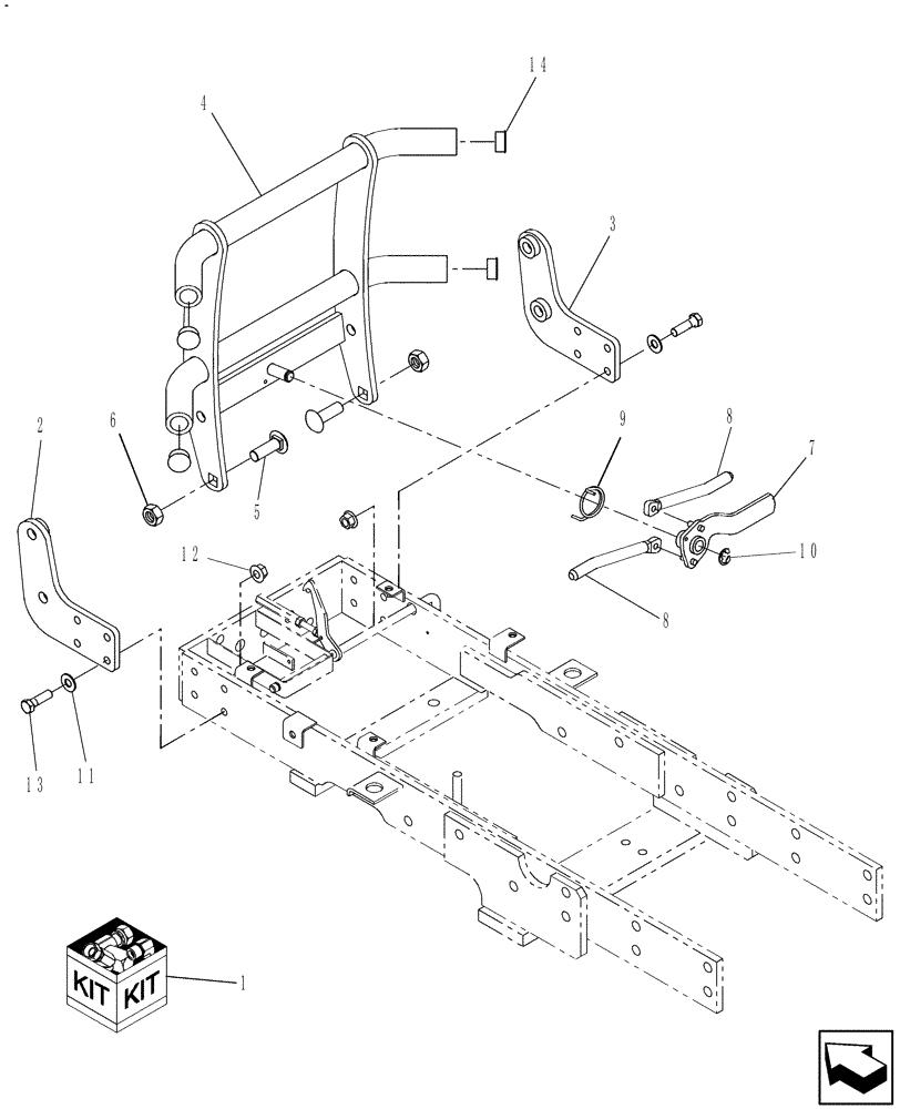 Схема запчастей Case IH FARMALL 30B - (88.100.09) - DIA KIT, GRILLE GUARD KIT - 719849216 (88) - ACCESSORIES