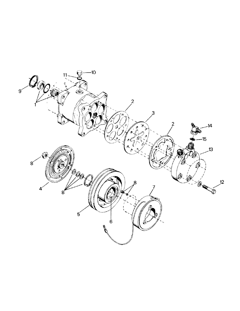 Схема запчастей Case IH ST210 - (03-05) - A/C COMPRESSOR ASSEMBLY (03) - Climate Control