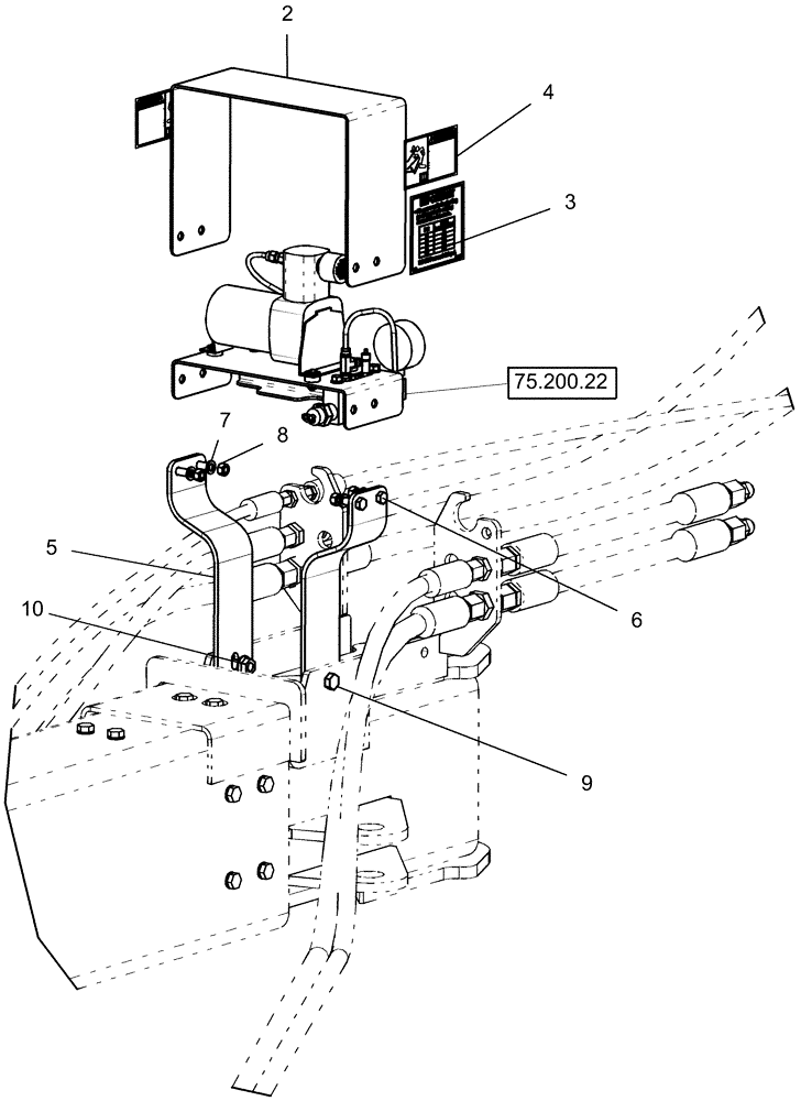 Схема запчастей Case IH 1250 - (75.200.21) - PNEUMATIC DOWN PRESSURE - AIR PUMP ASSEMBLY - HITCH MOUNTED (75) - SOIL PREPARATION