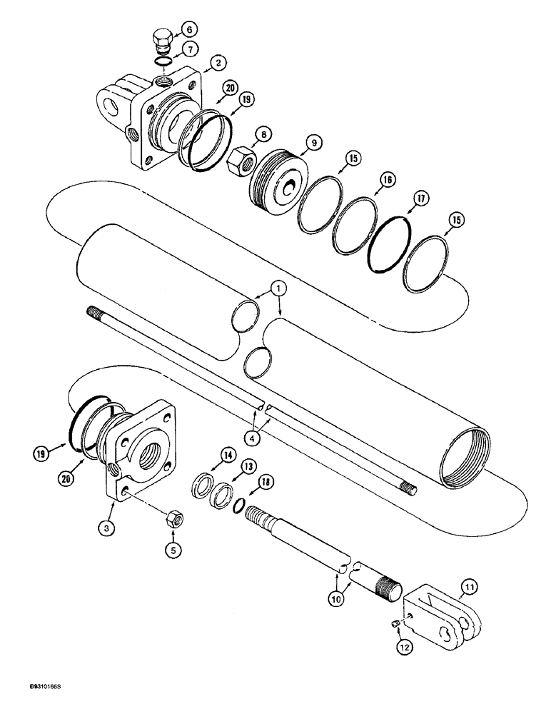 Схема запчастей Case IH 955 - (8-102) - SLAVE CARRYING WHEEL HYDRAULIC CYLINDER, 8 ROW WIDE & 12 ROW NARROW VERTICAL FOLD (08) - HYDRAULICS