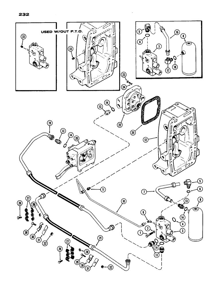 Схема запчастей Case IH 770 - (232) - HYDRAULIC SYSTEM, POWER SHIFT (08) - HYDRAULICS