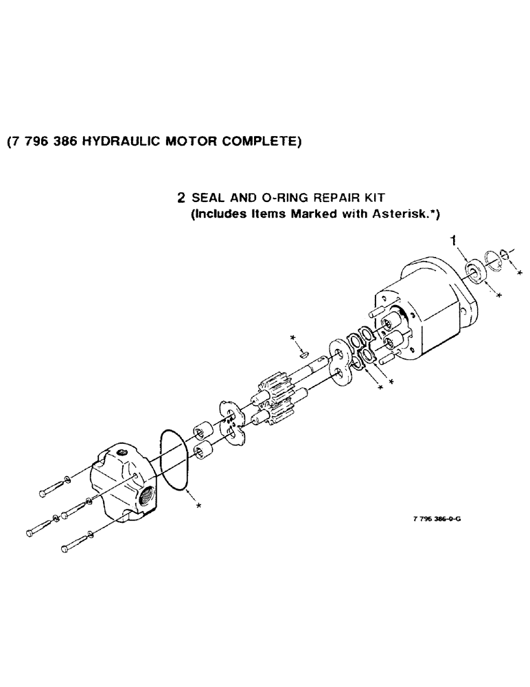 Схема запчастей Case IH 8520 - (9-54) - BALE THROWER HYDRAULIC MOTOR ASSEMBLY, (7796386 HYDRAULIC MOTOR COMPLETE) Decals & Attachments