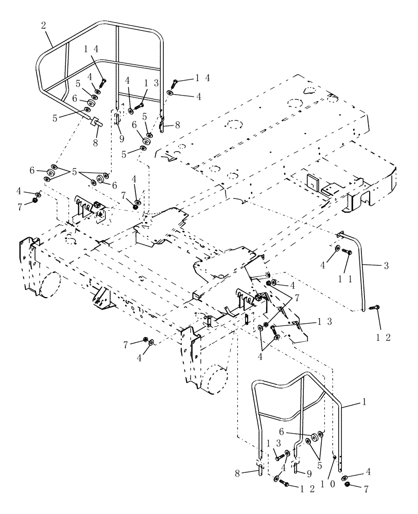 Схема запчастей Case IH WDX1101 - (054[1]) - CAB HANDRAILS (90) - PLATFORM, CAB, BODYWORK AND DECALS