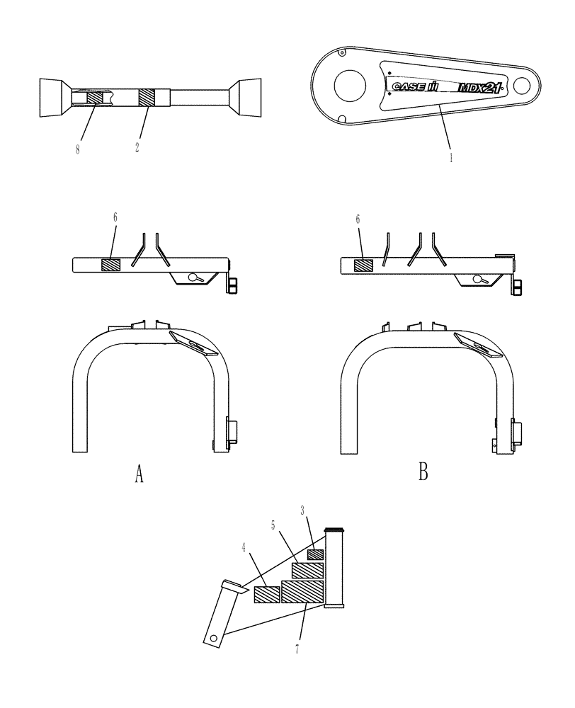 Схема запчастей Case IH MDX21 - (E.60.A) - DECALS E - Body and Structure