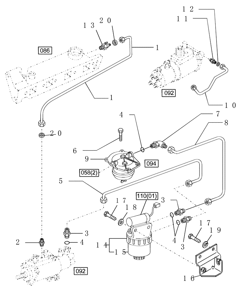 Схема запчастей Case IH WDX1101 - (093) - FUEL SYSTEM INJECTION PUMP (10) - ENGINE