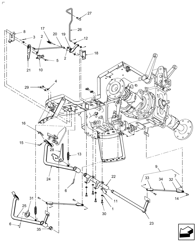 Схема запчастей Case IH DX35 - (03.02) - BRAKE, HST (03) - TRANSMISSION