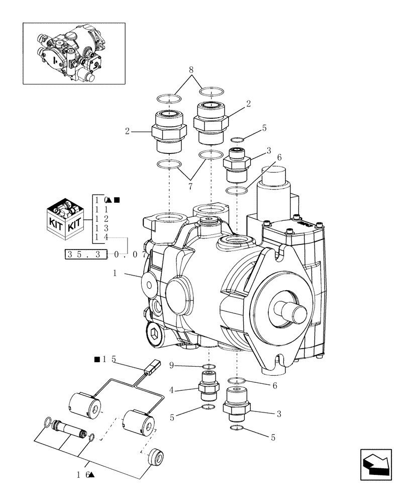 Схема запчастей Case IH 9010 - (35.220.04[01]) - PUMP, HYD. FEEDER - FROM PIN HAJ202001 - 7010/8010 (35) - HYDRAULIC SYSTEMS