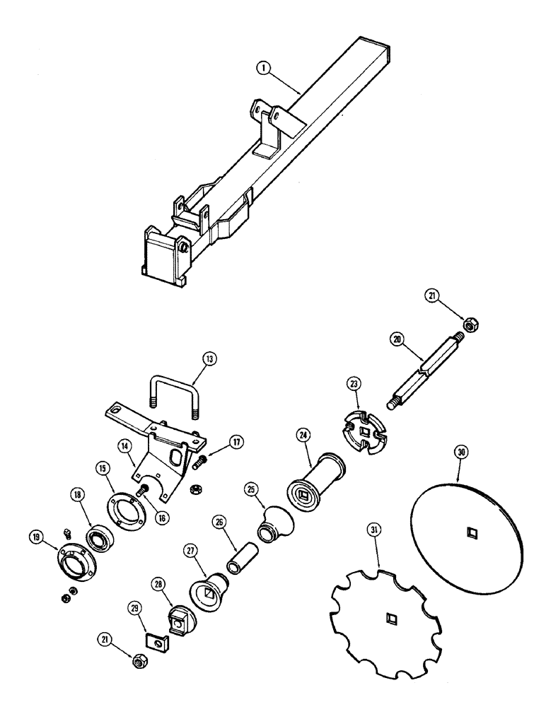 Схема запчастей Case IH F21H - (132) - FRONT RIGHT GANG, 9 INCH SPACING, F21H, F21H-9-216, 234, & 252 