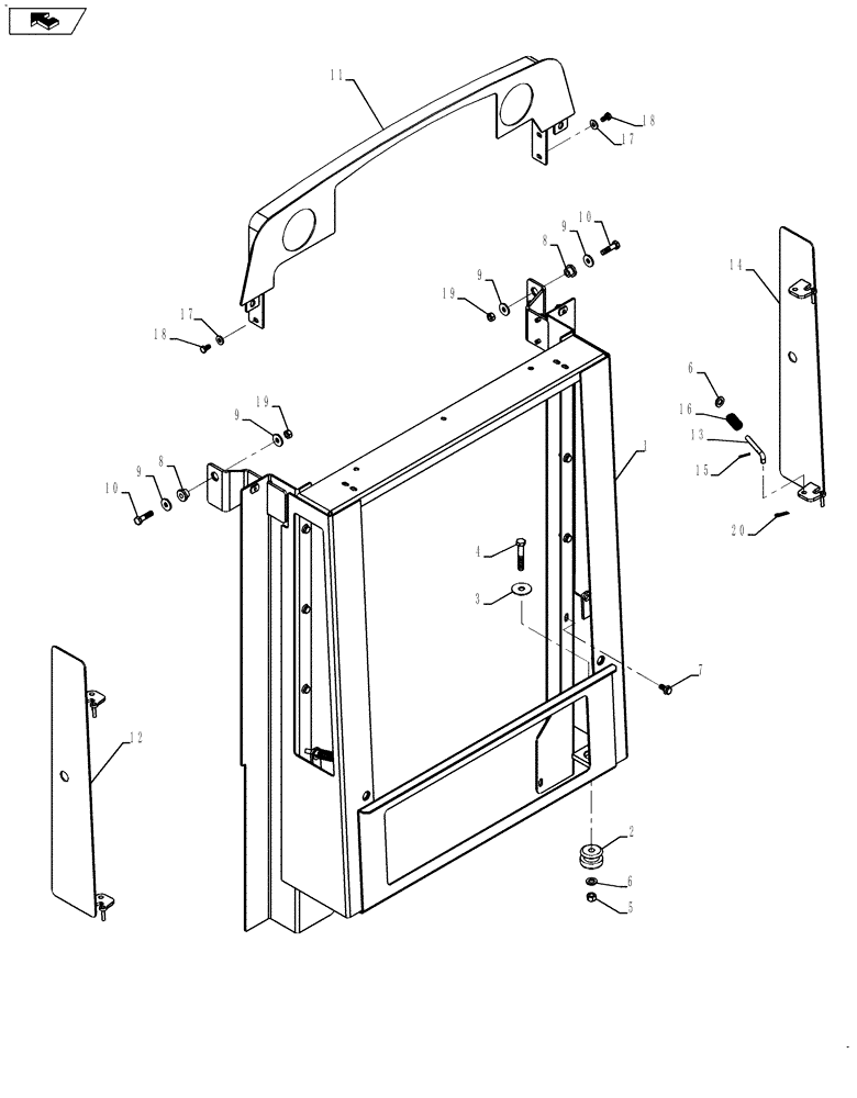 Схема запчастей Case IH TITAN 4020 - (02-018[02]) - RADIATOR MOUNTING GROUP, TITAN 4520, SERIAL NUMBER YAT028756 AND AFTER (01) - ENGINE