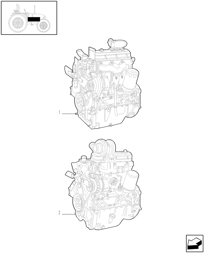 Схема запчастей Case IH JX60 - (0.02.1/04) - (VAR.319-747) TTF ENGINE TIER2 - ENGINE (01) - ENGINE