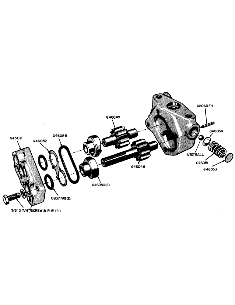 Схема запчастей Case IH 600B-SERIES - (107) - PARTS FOR G13100 HYDRAULIC PUMP, 510B AND 511B TRACTORS (08) - HYDRAULICS