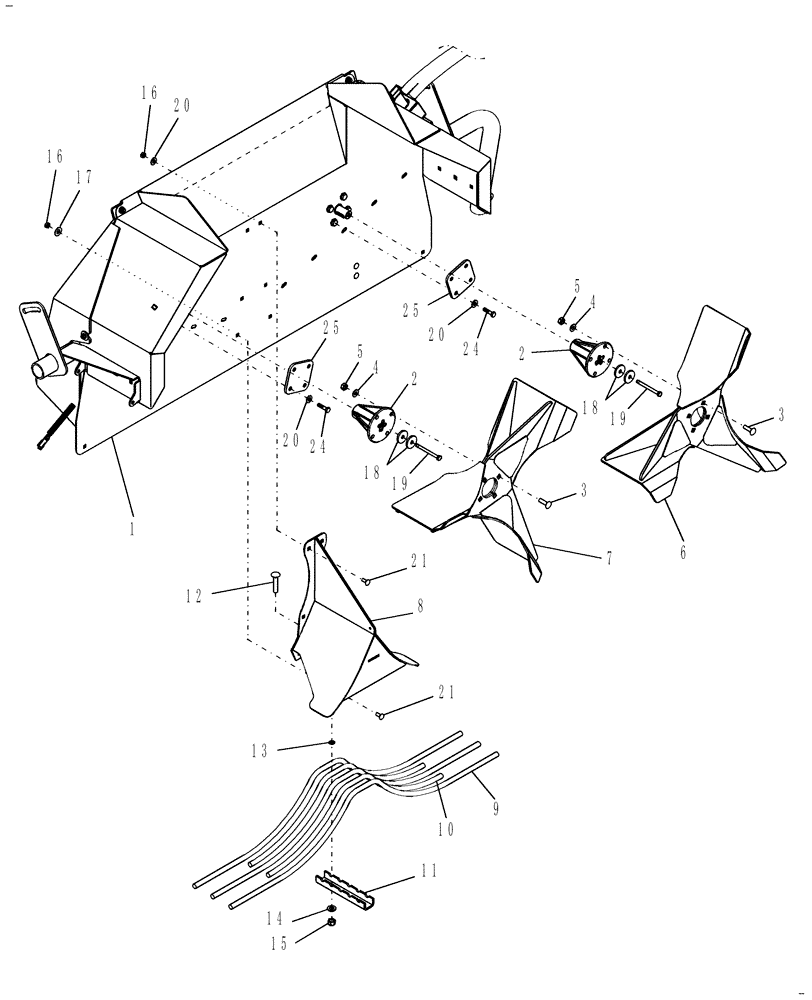 Схема запчастей Case IH 7120 - (88.230.19) - SPREADER, LOWER, W/FINGER BAR DISTRIBUTOR (88) - ACCESSORIES