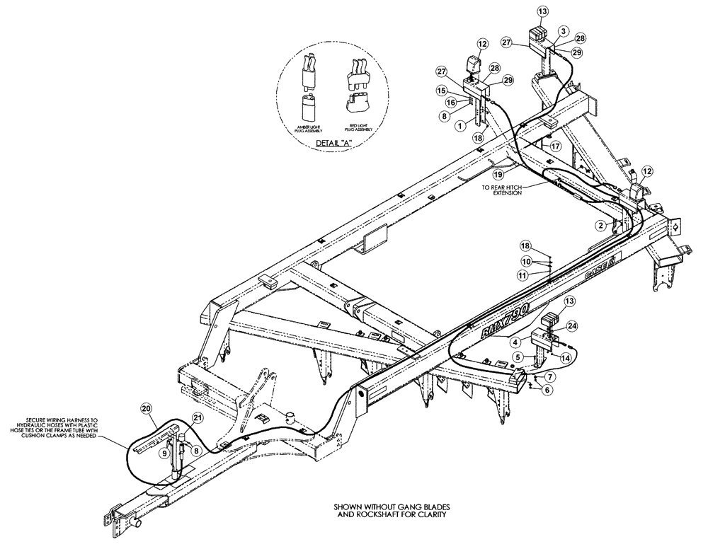 Схема запчастей Case IH RMX790 - (55.404.01) - WARNING AND TAILLIGHT KIT NON FOLDING (04) - ELECTRICAL SYSTEMS