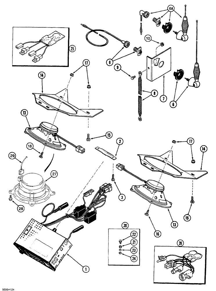 Схема запчастей Case IH 7250 - (4-044) - RADIO AND SPEAKERS (04) - ELECTRICAL SYSTEMS