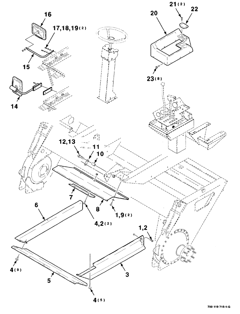 Схема запчастей Case IH 8840 - (07-030) - PLATFORM SHIELDS ASSEMBLY (LOWER) (S.N. CFH0031381 AND LATER) (90) - PLATFORM, CAB, BODYWORK AND DECALS