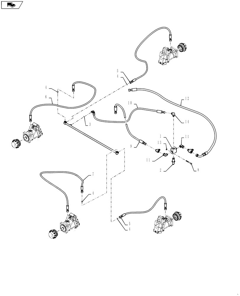 Схема запчастей Case IH 3230 - (29.100.04) - DRIVE CONTROL HYDRAULIC GROUP (29) - HYDROSTATIC DRIVE