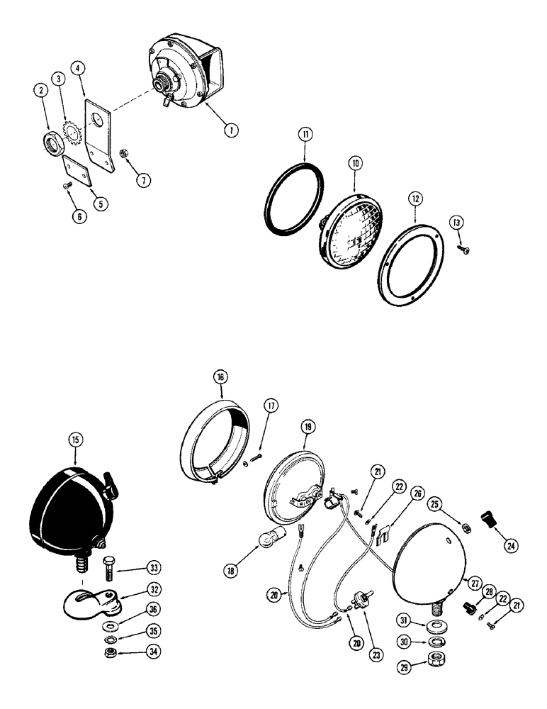 Схема запчастей Case IH M570AT - (044) - HORN AND LAMP PARTS (04) - ELECTRICAL SYSTEMS