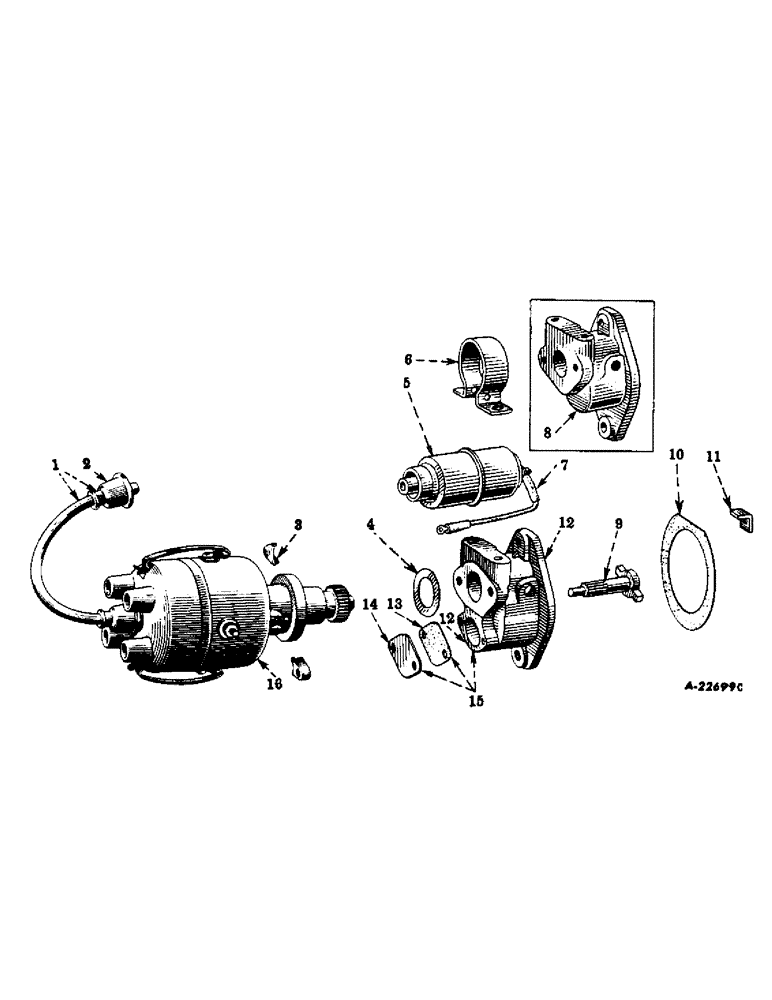 Схема запчастей Case IH SUPER A - (094) - ELECTRICAL SYSTEM, BATTERY IGNITION UNIT, FOR TRACTORS EQUIPPED WITH BATTERY IGNITION (06) - ELECTRICAL SYSTEMS