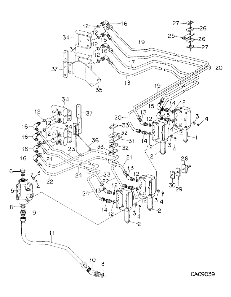 Схема запчастей Case IH 7288 - (10-20) - HYDRAULICS, TWO, THREE AND FOUR AUXILIARY VALVES (07) - HYDRAULICS