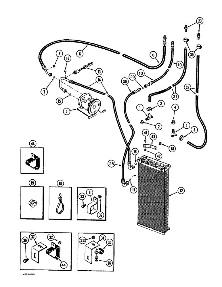 Схема запчастей Case IH 1666 - (9G-40) - HEATER AND AIR CONDITIONING SYSTEM, CHASSIS CONNECTIONS (10) - CAB & AIR CONDITIONING