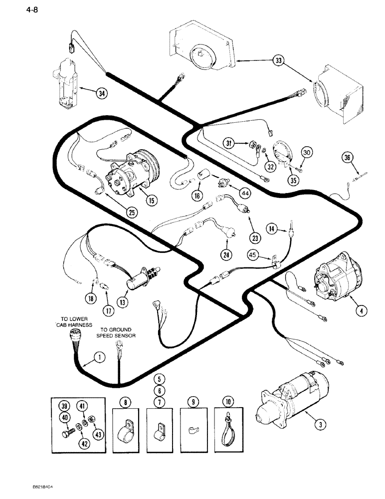 Схема запчастей Case IH 7120 - (4-08) - ENGINE AND FRONT COMPONENT HARNESS (04) - ELECTRICAL SYSTEMS