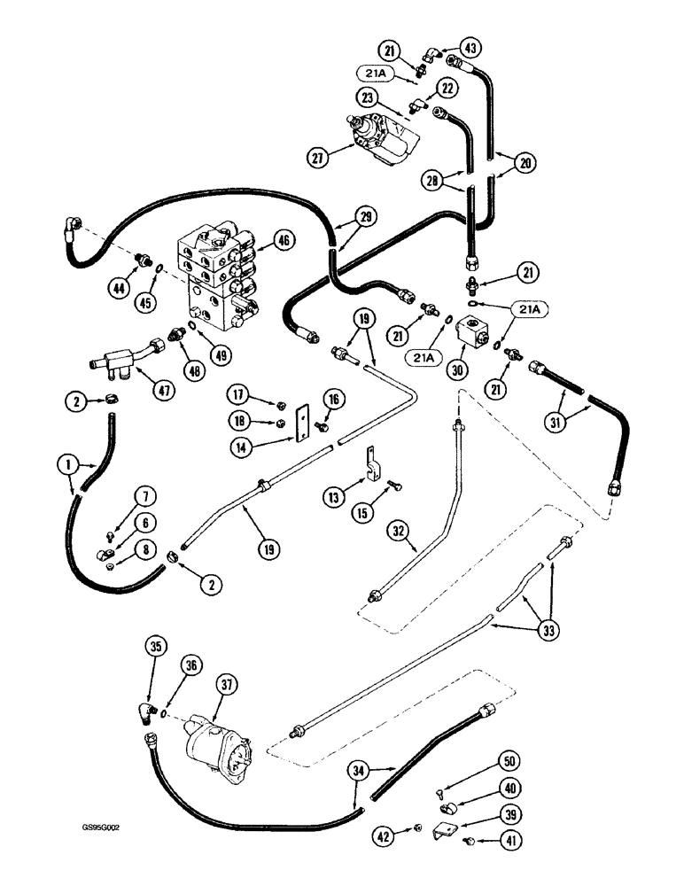 Схема запчастей Case IH 1670 - (5-04) - HYDRAULIC STEERING SYSTEM, PUMP SYSTEM (04) - STEERING