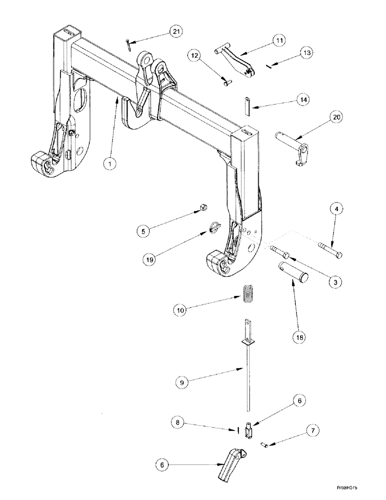 Схема запчастей Case IH MX240 - (9-136) - QUICK HITCH COUPLER, FIXED, N.A. ONLY, CATEGORY III (09) - CHASSIS/ATTACHMENTS