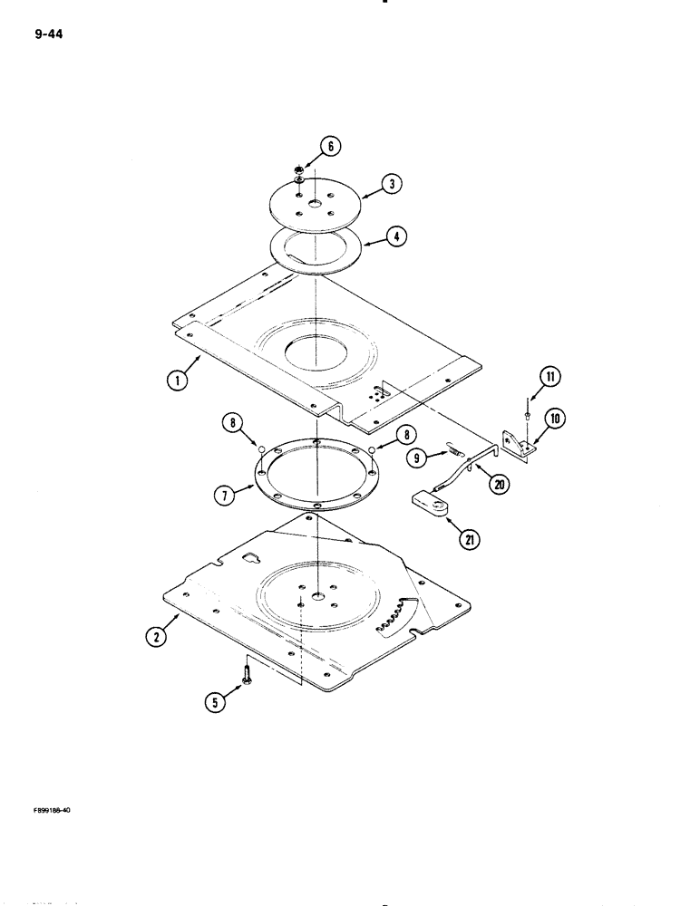 Схема запчастей Case IH 9130 - (9-44) - CLOTH SEAT, AIR RIDE SUSPENSION (09) - CHASSIS/ATTACHMENTS