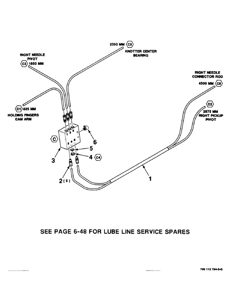 Схема запчастей Case IH 8590 - (6-44) - LUBE HARNESS AND VALVE ASSEMBLY, RIGHT REAR (14) - BALE CHAMBER