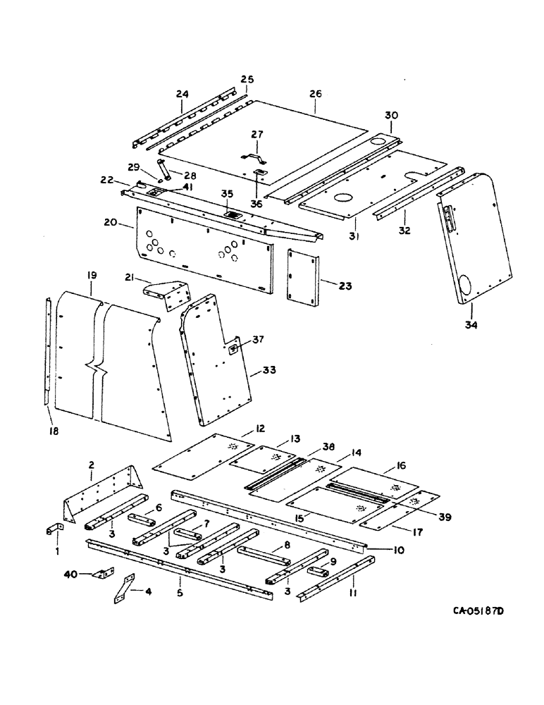 Схема запчастей Case IH 1460 - (20-11) - SEPARATOR, ENGINE SHIELD AND SERVICE DECK Separation