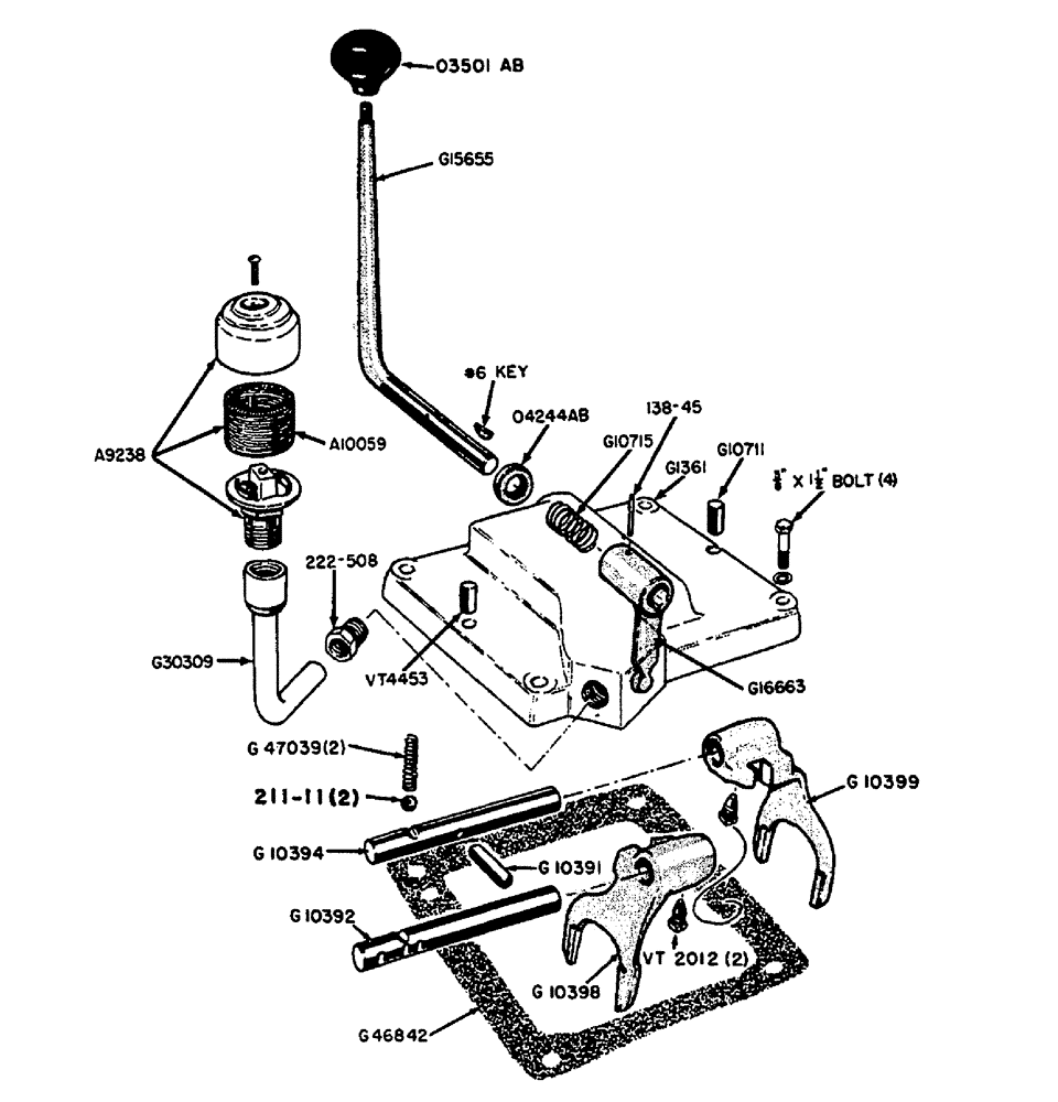 Схема запчастей Case IH 630 - (078) - TRIPL-RANGE CONTROL COVER WITH DRY CLUTCH DRIVE ONLY (06) - POWER TRAIN