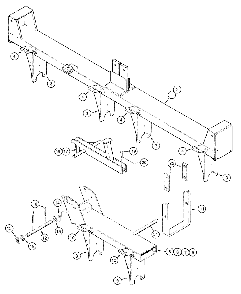 Схема запчастей Case IH 770 - (09-16) - GANG FRAMES, USED WITH FOLDING FRAME, P.I.N. 18101 AND AFTER (09) - CHASSIS/ATTACHMENTS